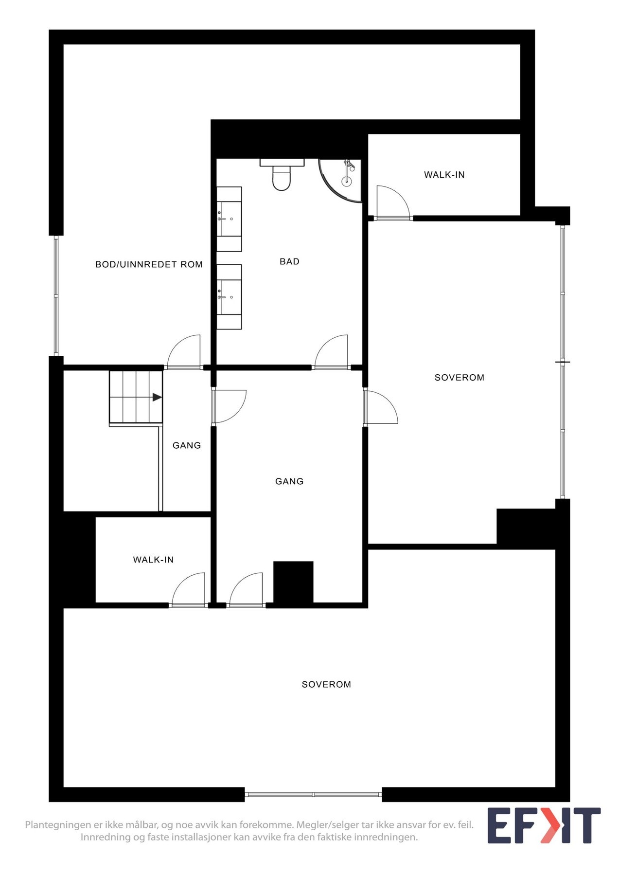 Planskisse - tredje etasje i hovudbustaden. Galleribilde