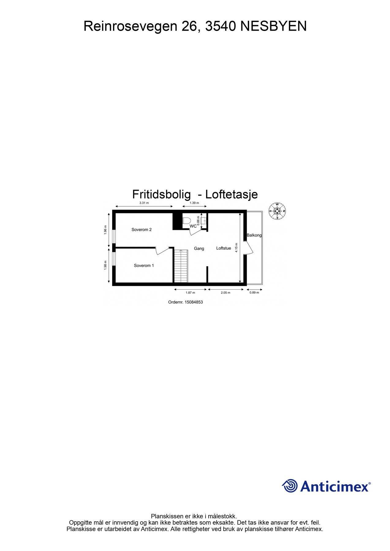 Plantegning loftetajse. Galleribilde