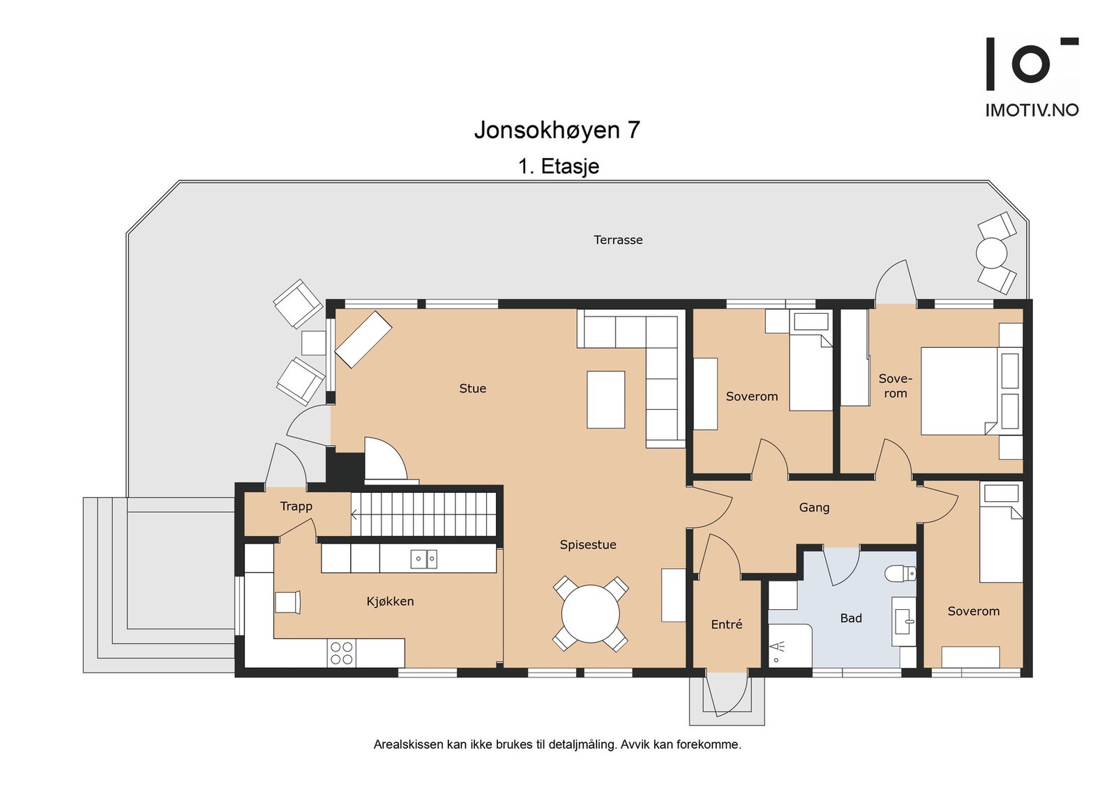 Plantegning hovedetasje - BRA: 106 kvm - TBA_ 64 kvm Galleribilde