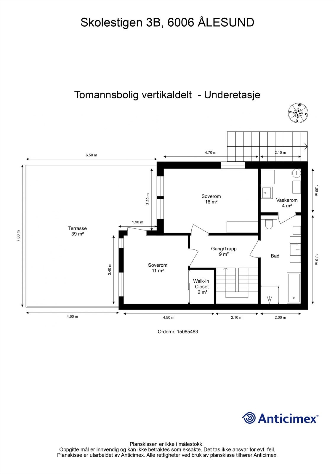 Plantegning underetasje (kjelleretasje) Galleribilde