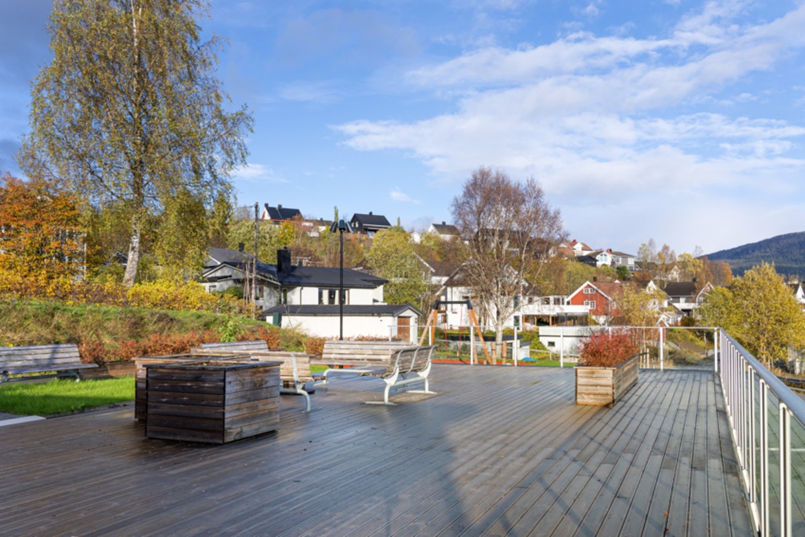 Borettslaget har meget fine felles uteområder. Galleribilde