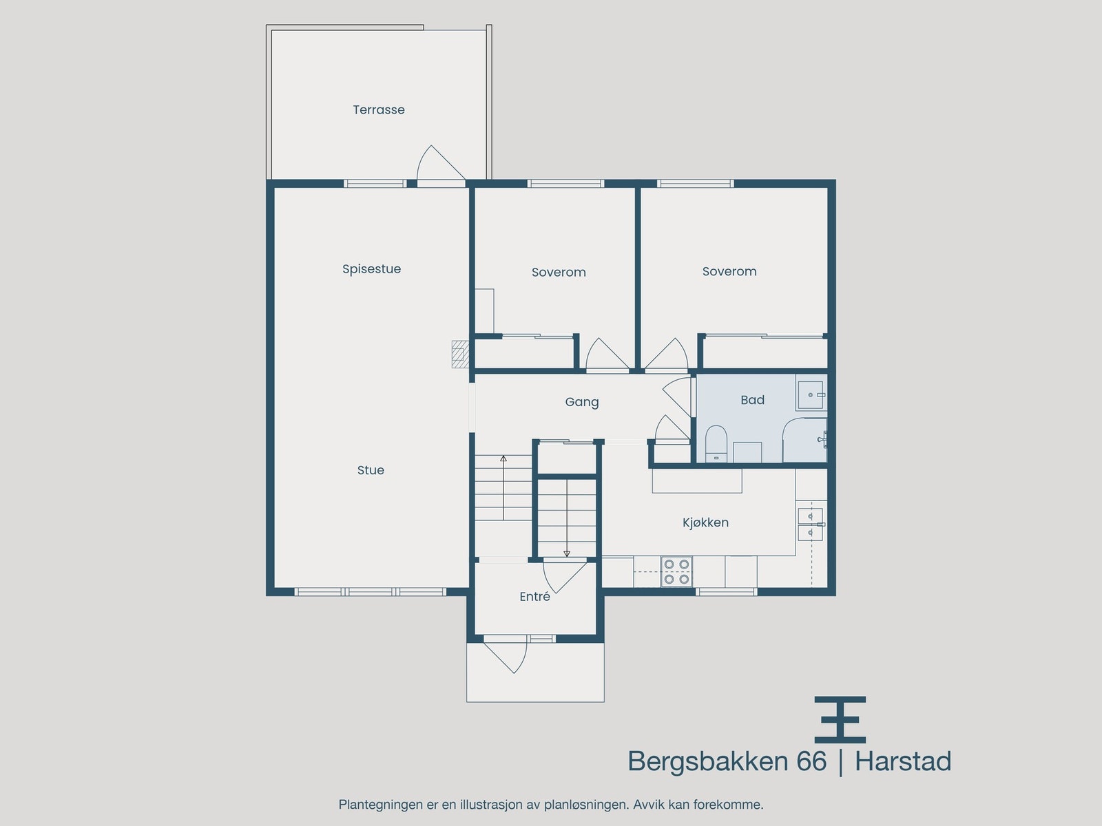 Plantegning 1. etasje Galleribilde