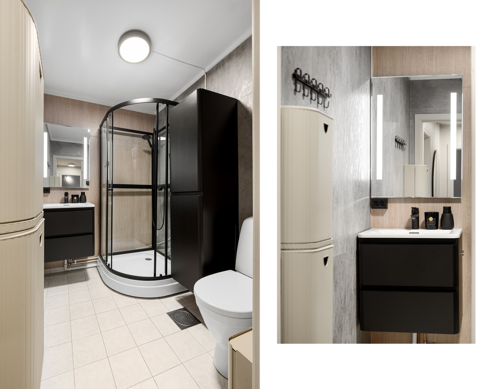 Badet ble oppgradert i 2022 med nye overflater og moderne innredninger Galleribilde