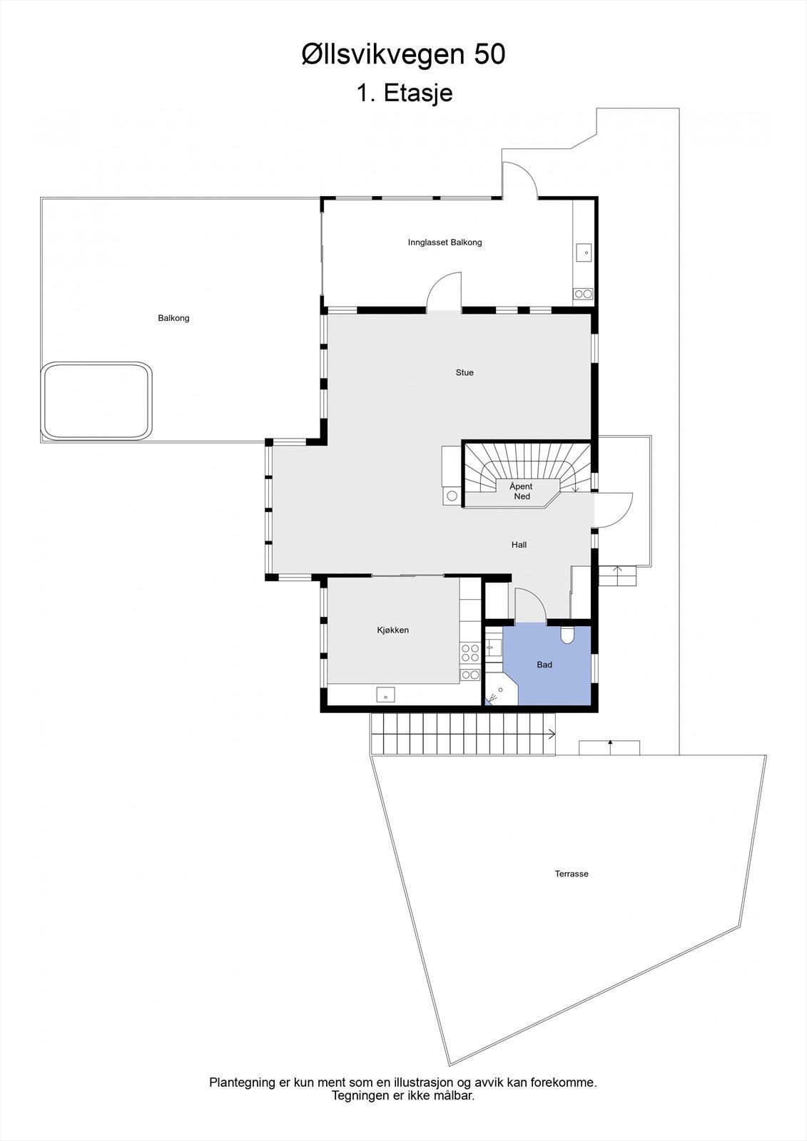 2D plantegning 1. etasje Galleribilde