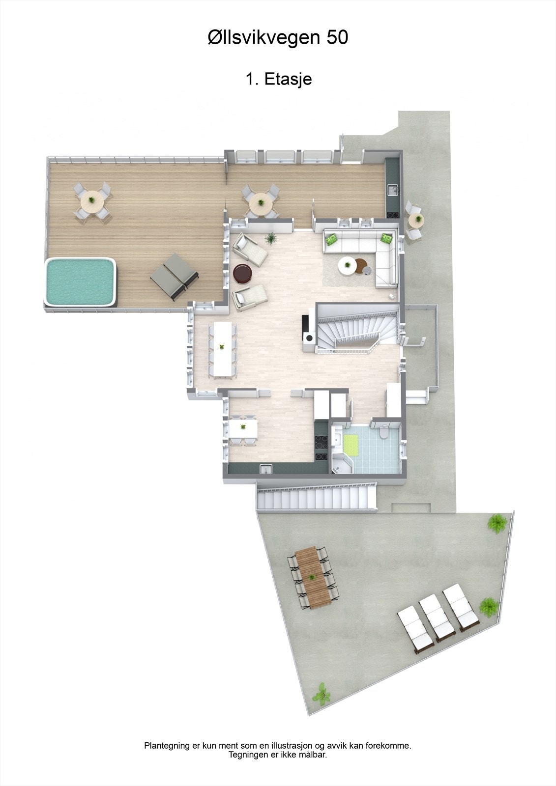 3 D planløsning 1. etasje Galleribilde