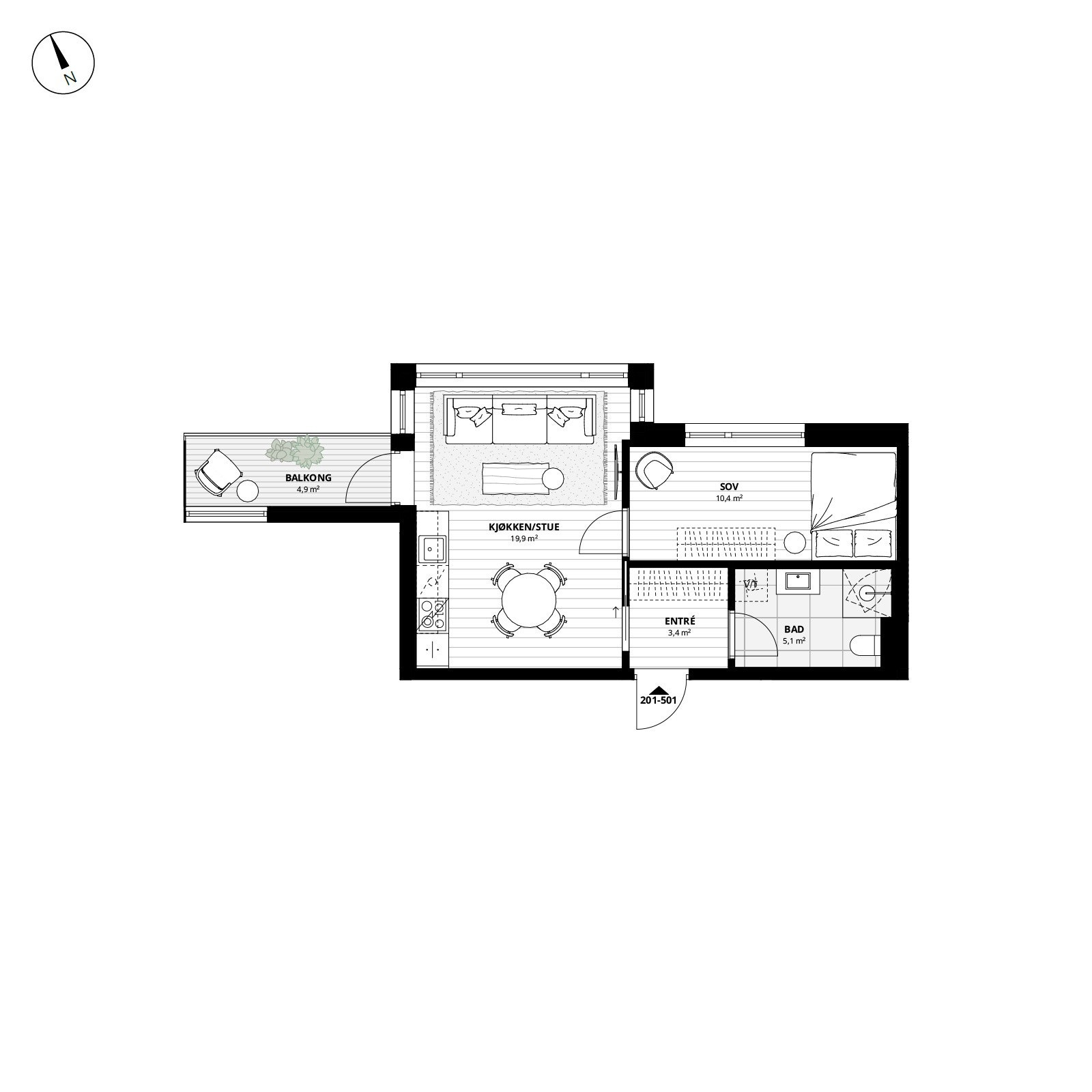 Plantegning 301 i 3. etasje Galleribilde
