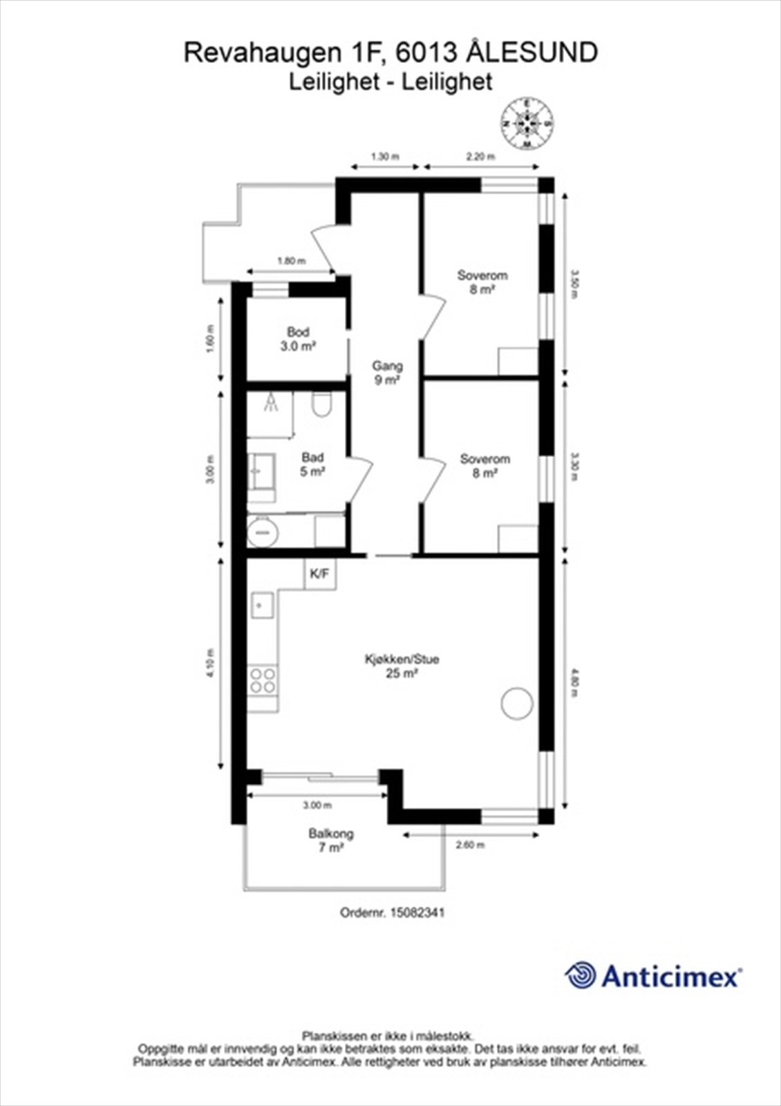 Målsatt plantegning Galleribilde