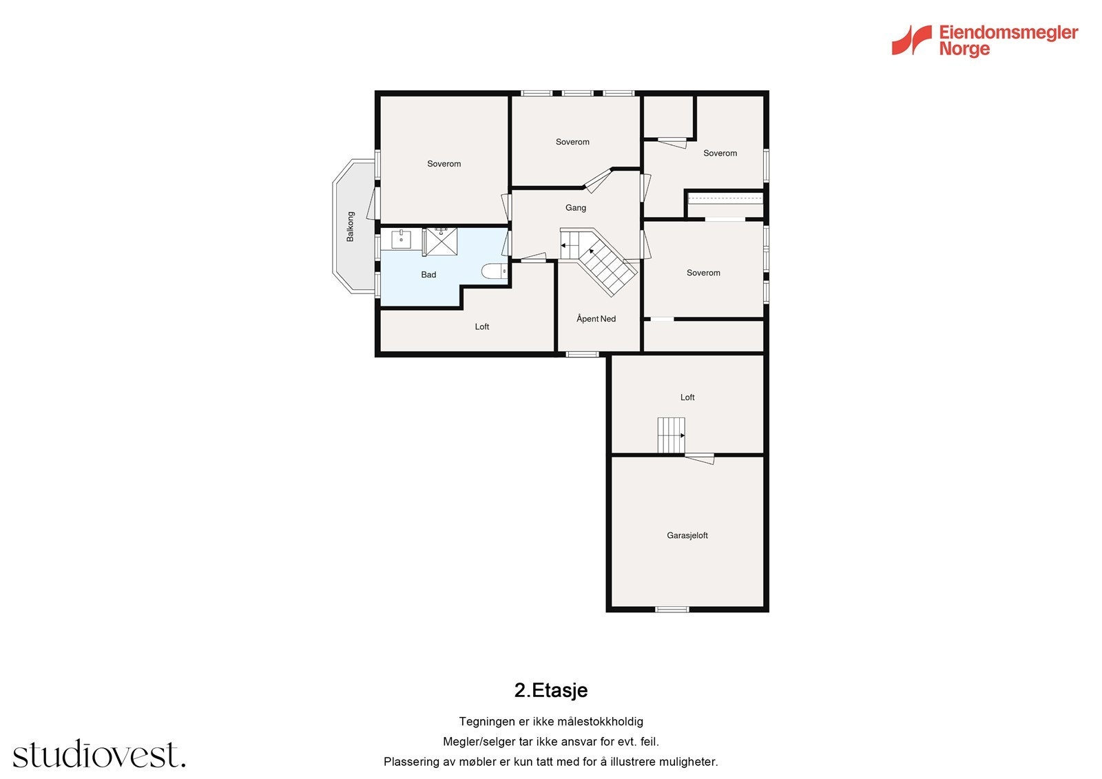 Planløsning 2. etasje Galleribilde