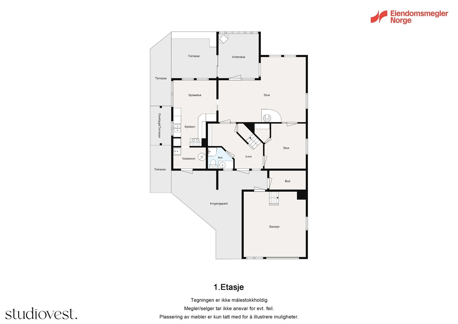 Planløsning 1. etasje Galleribilde