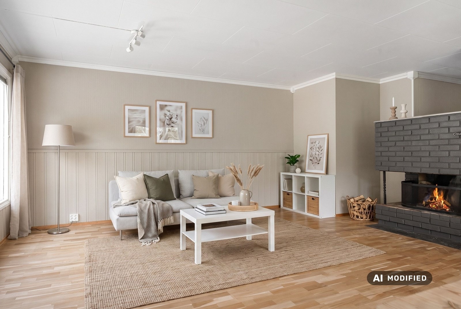 Stuen er stylet med digital styling som er ment som en illustrasjon. Galleribilde