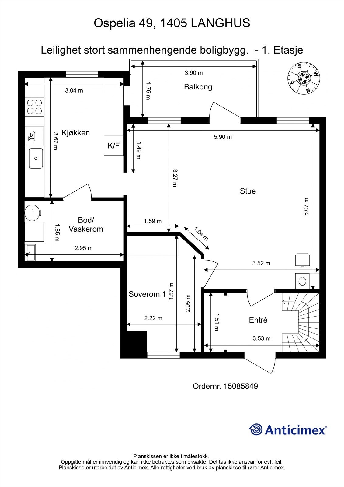 Plantegning 1. etasje Galleribilde