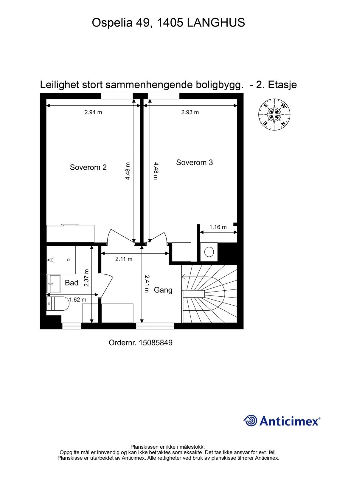 Plantegning 2. etasje Galleribilde