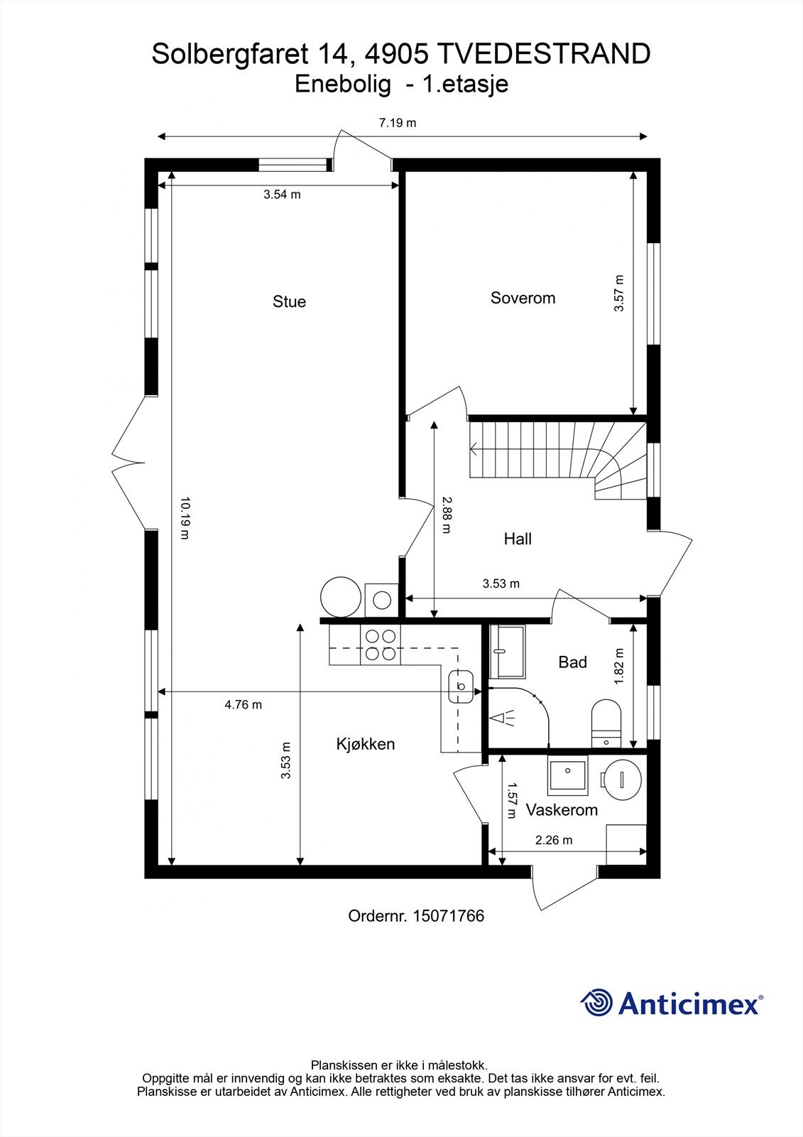 Plantegning 1. etasje Galleribilde