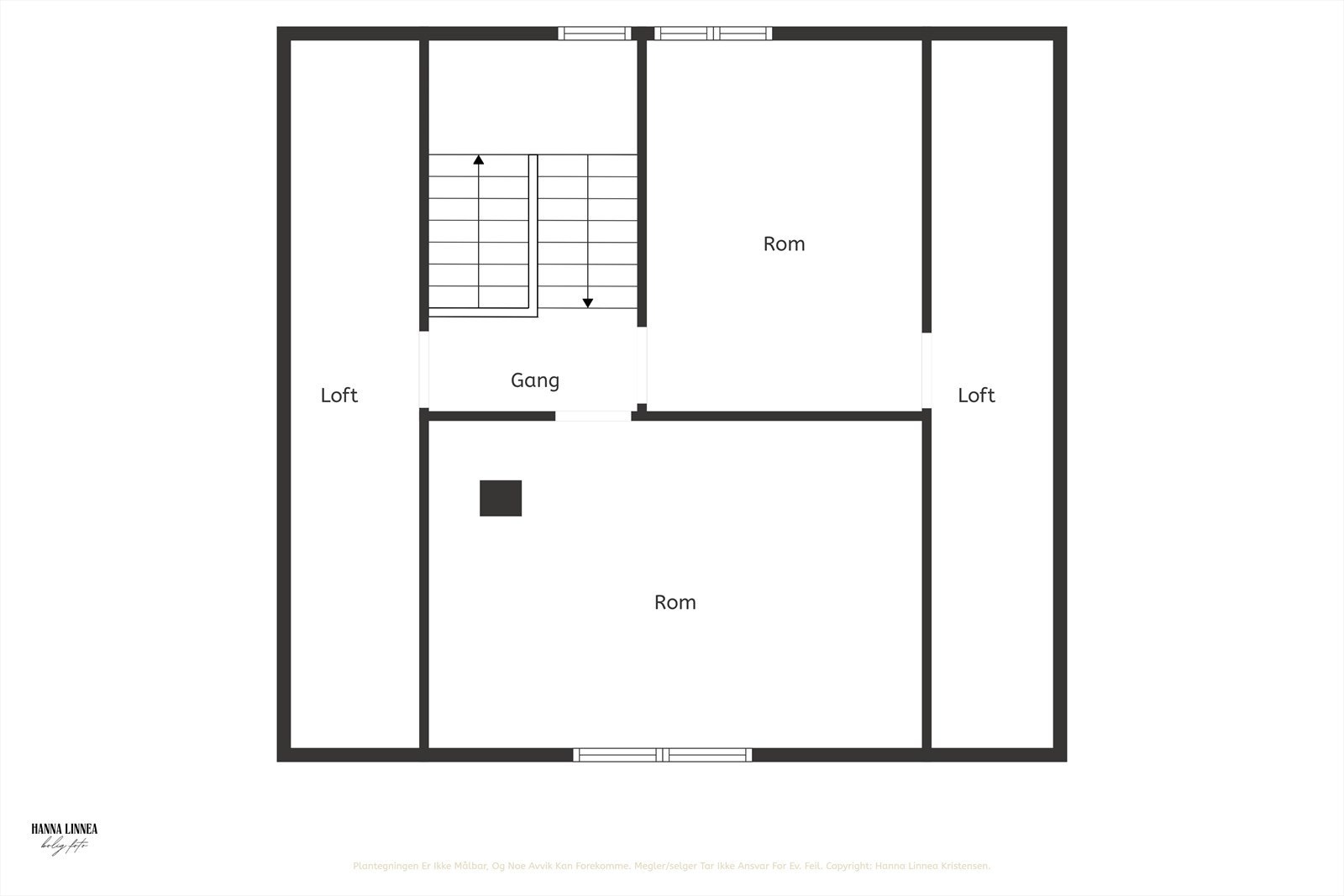 Plantegning loftsetasje. Galleribilde
