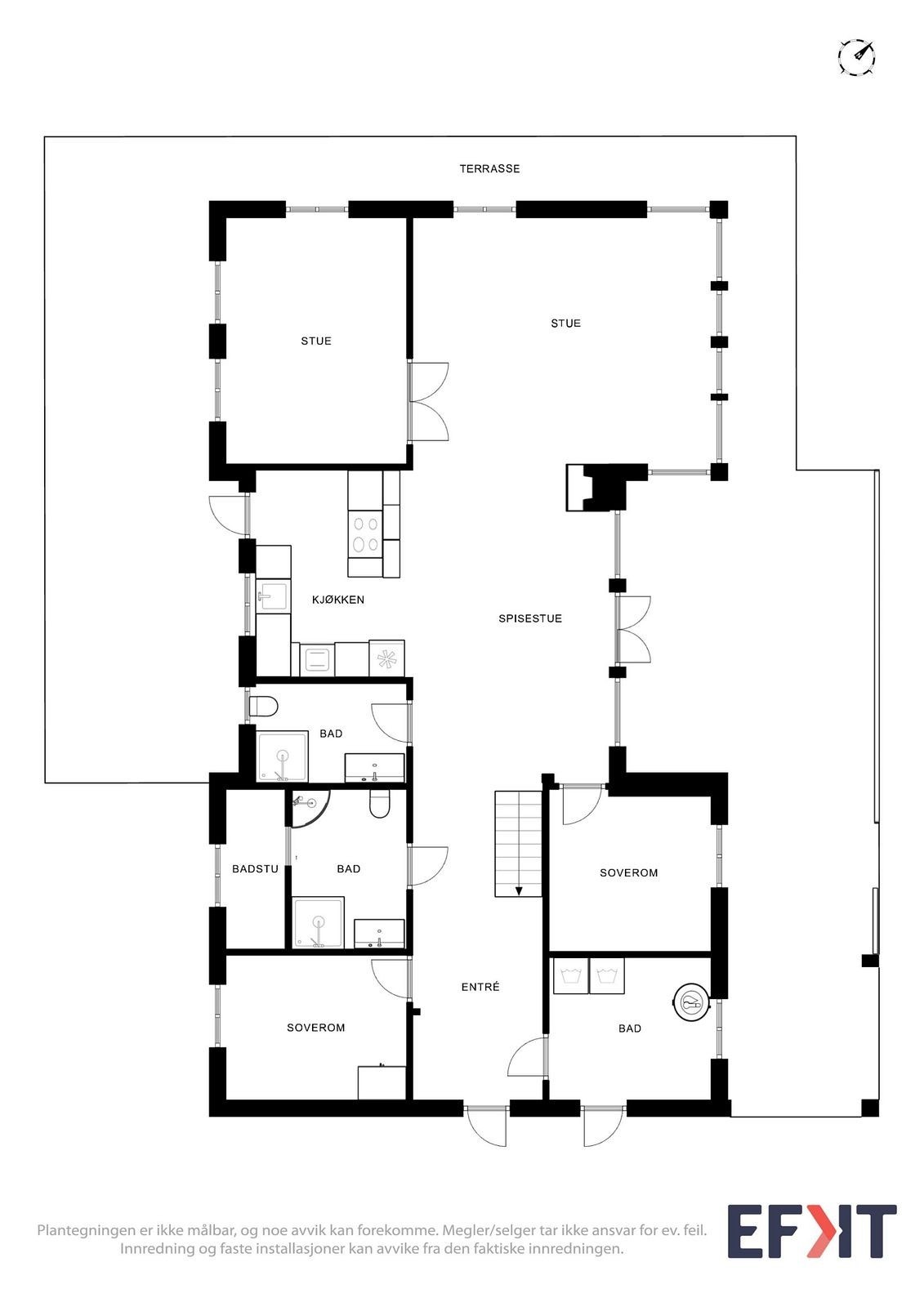Plantegning 1. etg Galleribilde