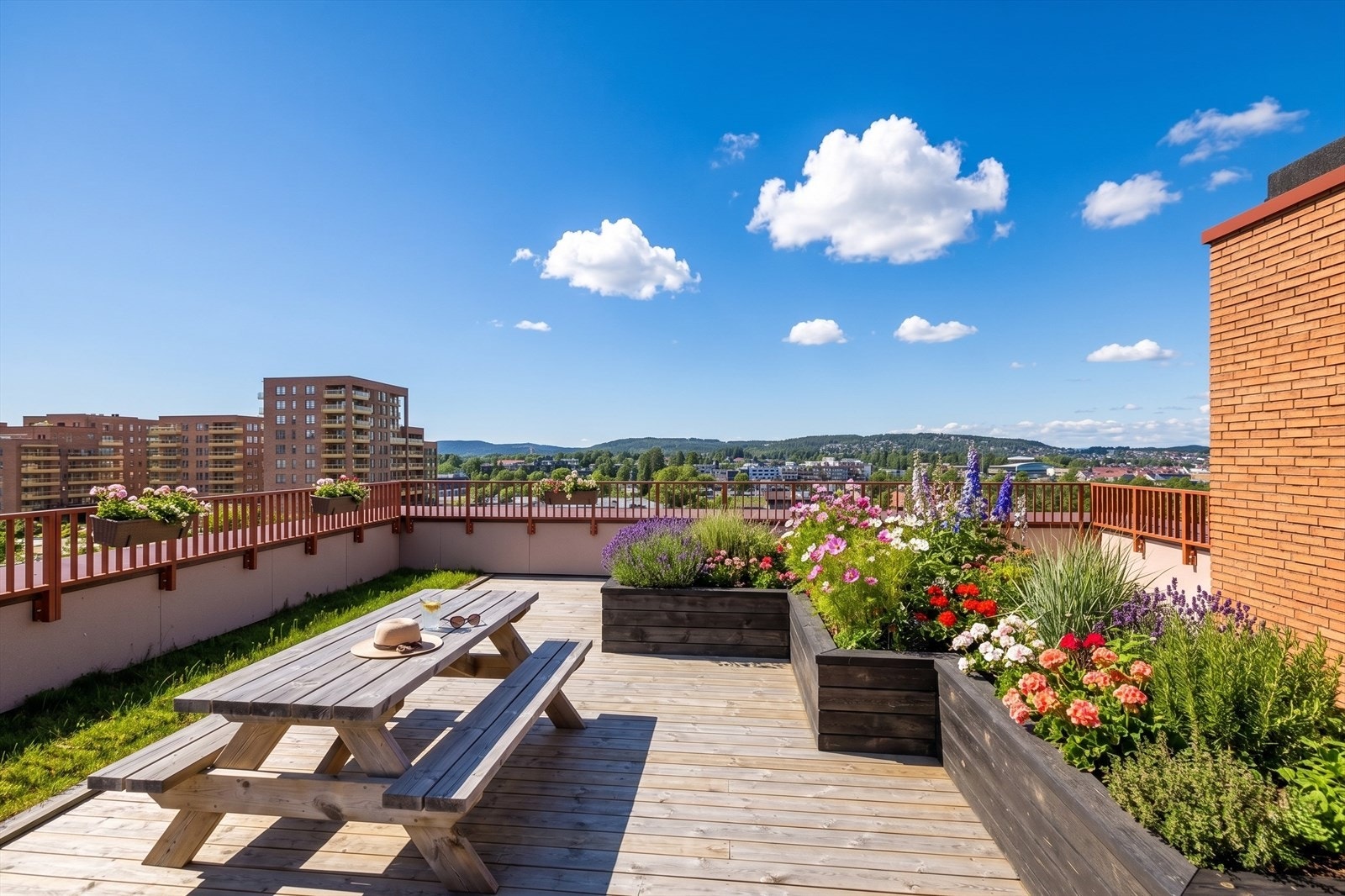 Ca. 800 kvm felles takterrasse på tre nivåer etableres. Galleribilde