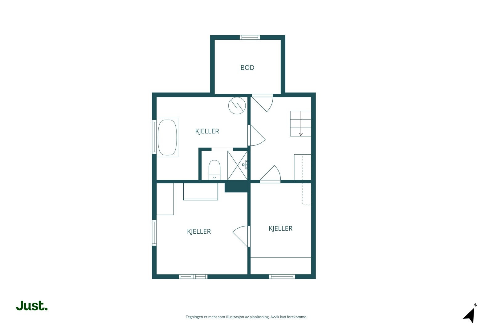 Planskisse kjelleretasje.