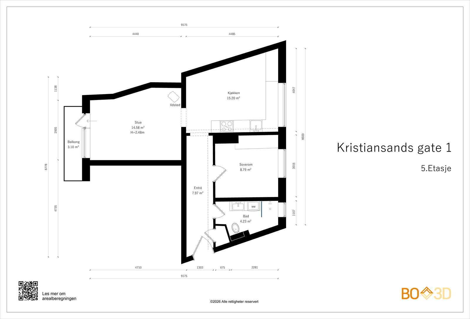 En gjennomgående planløsning med god romfølelse og en praktisk planløsning. Galleribilde
