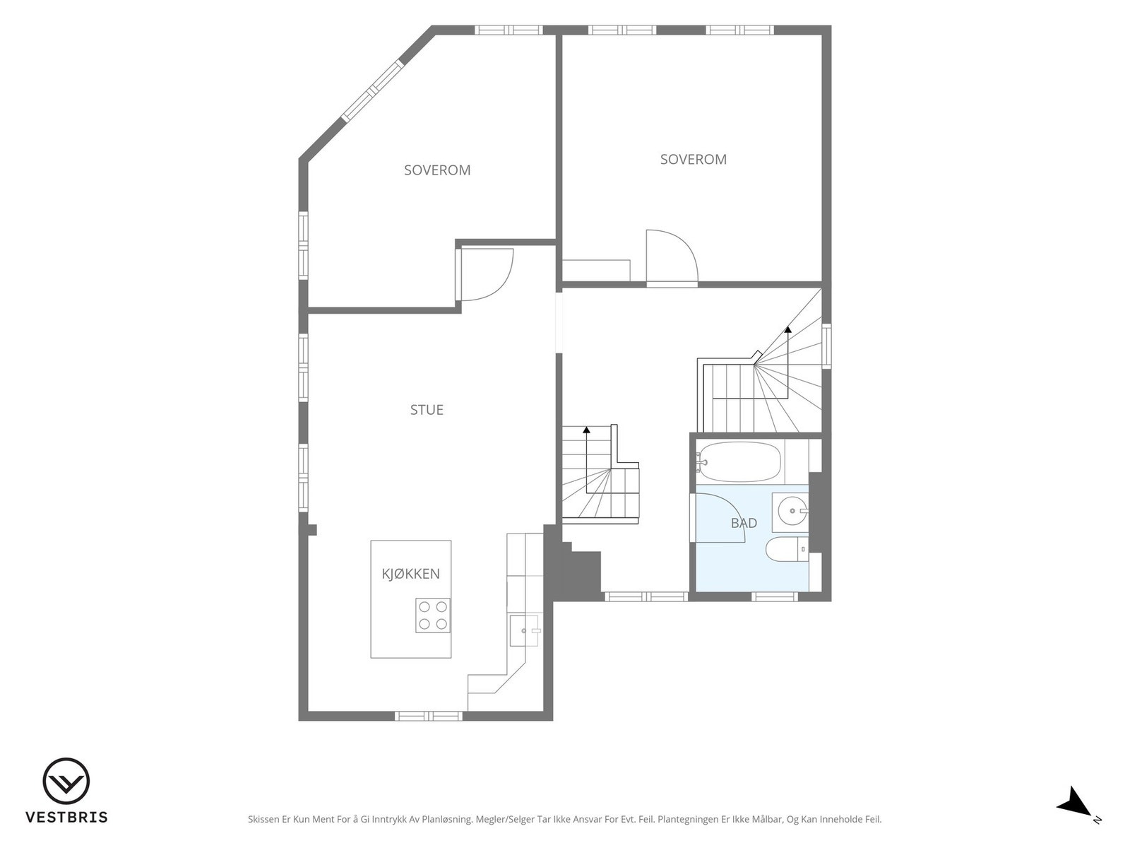 Hovedplan leiligheten Galleribilde