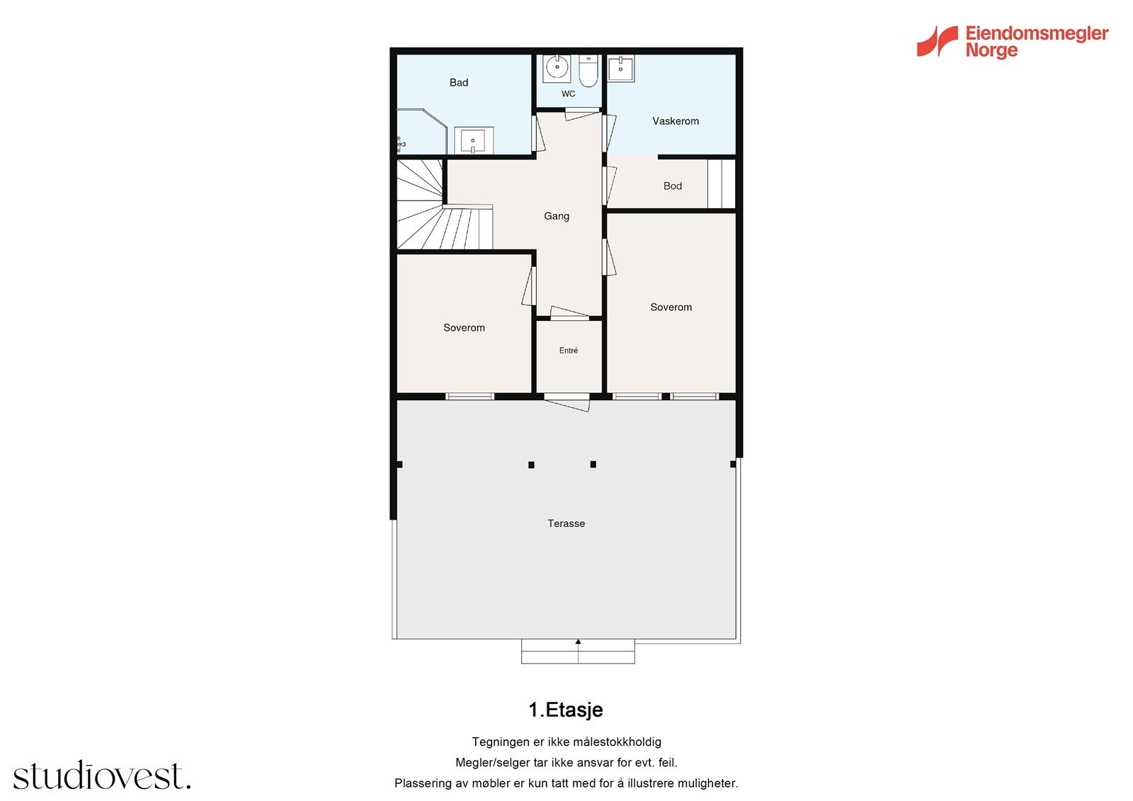 Plantegning 1. etasje Galleribilde