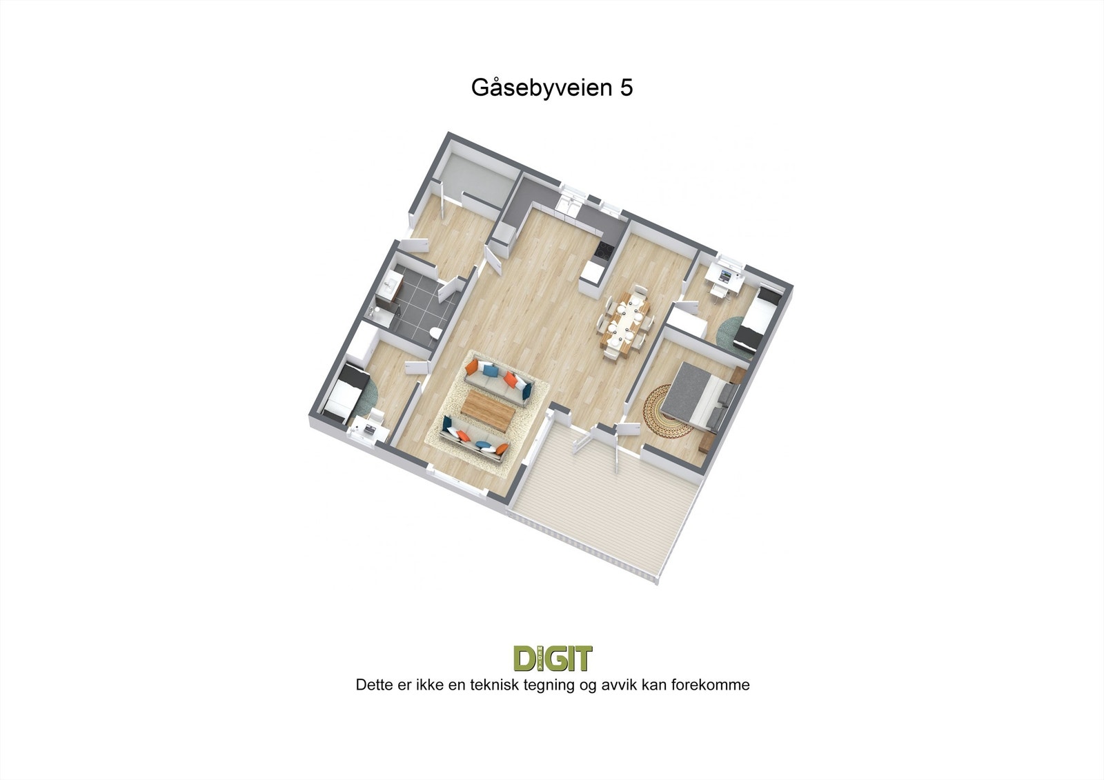 3D - Gåsebyveien 5 plantegning Galleribilde