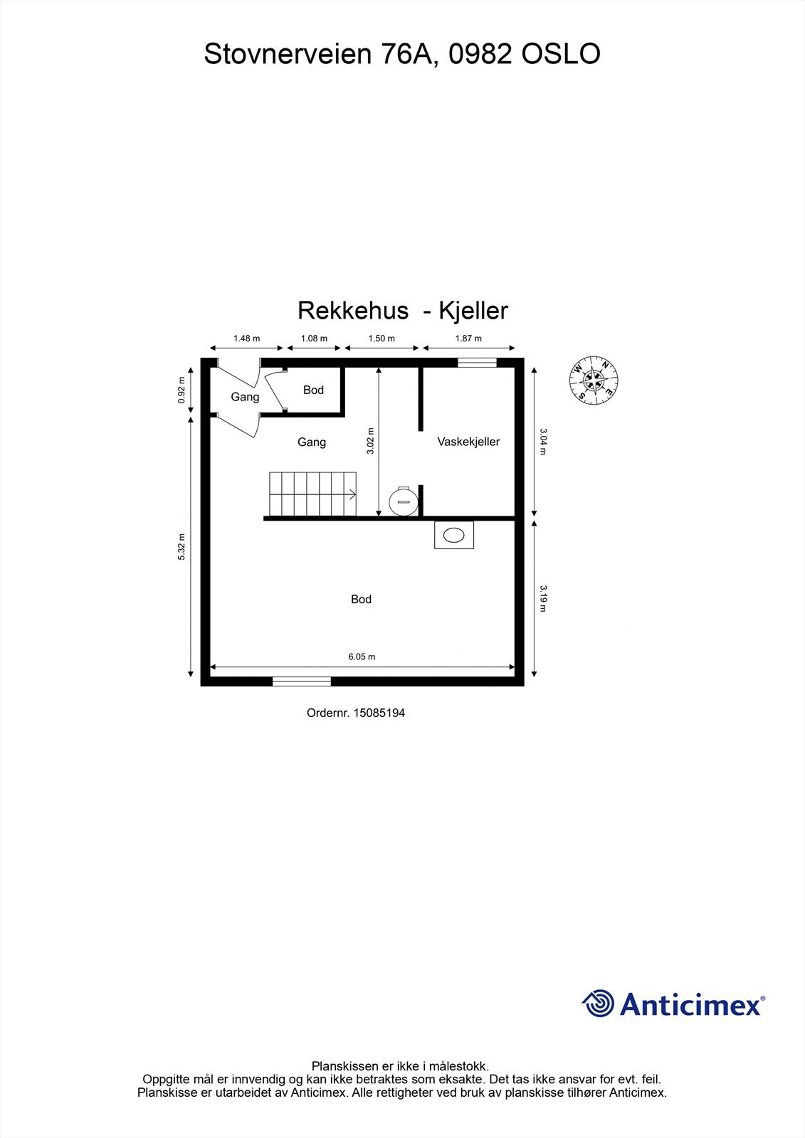 Planskisse kjeller. Galleribilde