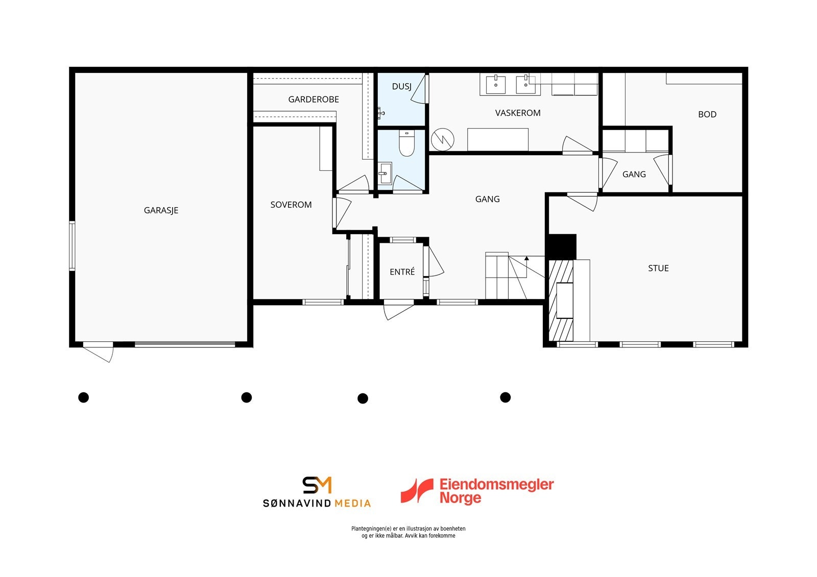 Plantegning u. etg Galleribilde
