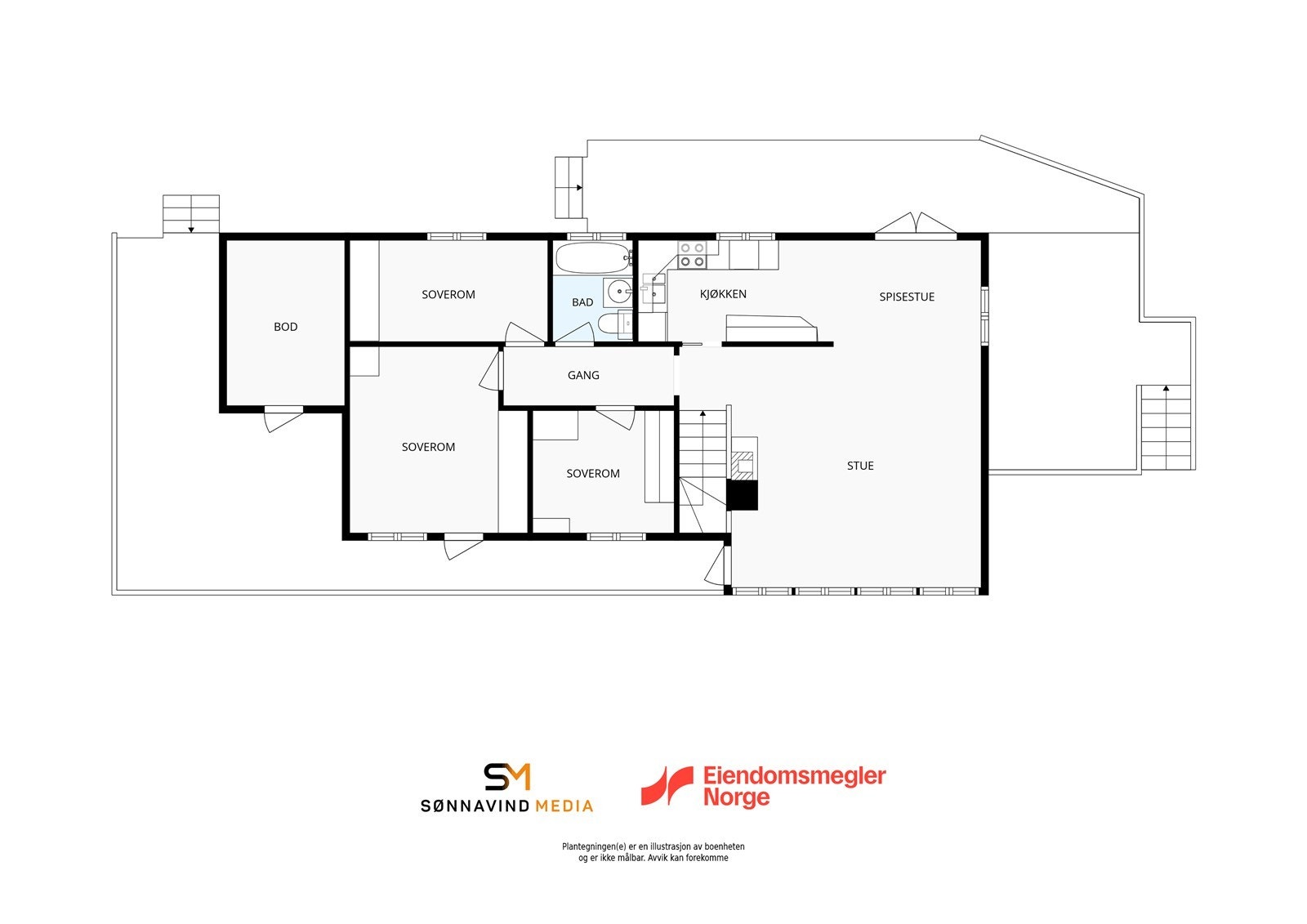 Plantegning hoved etg. Galleribilde