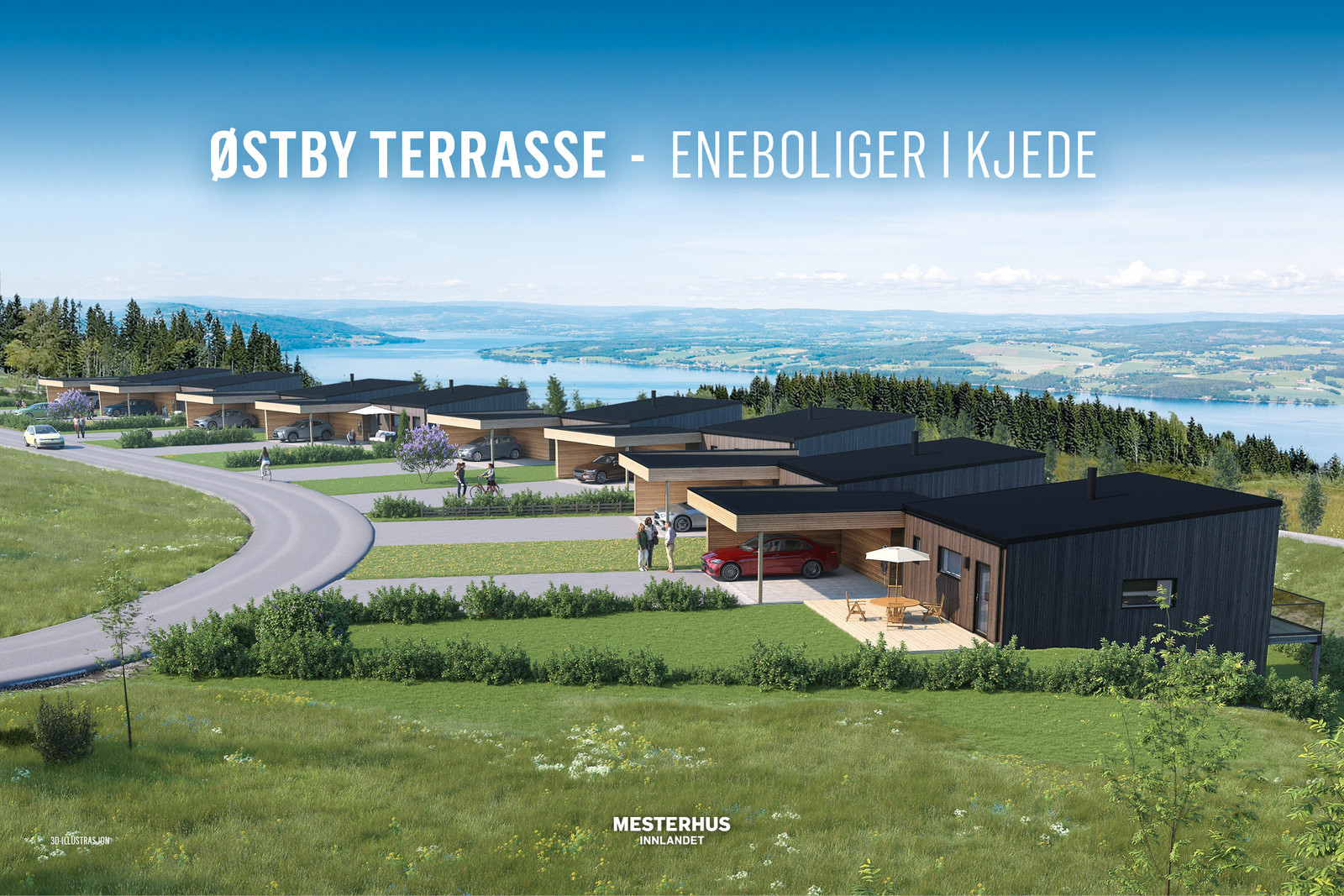 Unik mulighet! Vi har planlagt flotte 8 eneboliger i kjede på Østby terrasse, og snart kommer de for salg!  3D