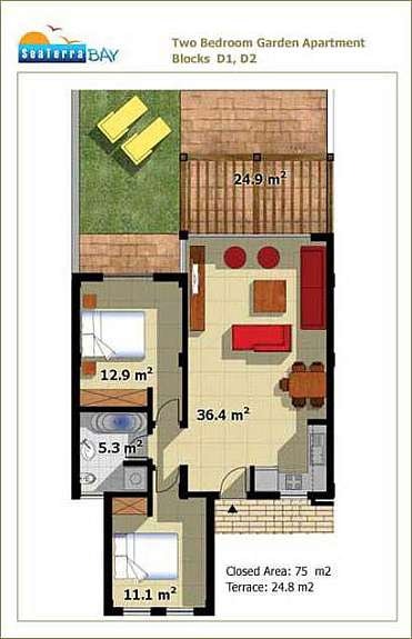 2 bedroom Garden Appartment Galleribilde