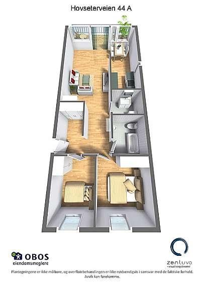 Floorplan letterhead - Hovseterveien 44 A - Hovseterveien 44 A - 3D Floor Plan Galleribilde
