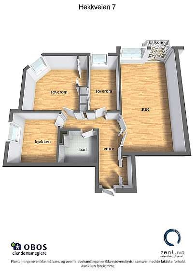 Project letterhead - Hekkveien 7 - 3D Floor Plan Galleribilde
