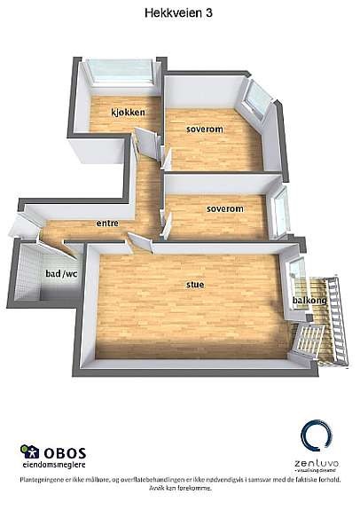 Floorplan letterhead - Hekkveien 3 - Hekkveien 3 - 3D Floor Plan Galleribilde