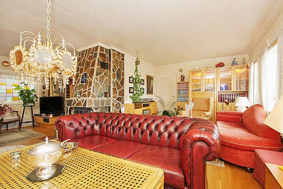 Stue med peis Galleribilde