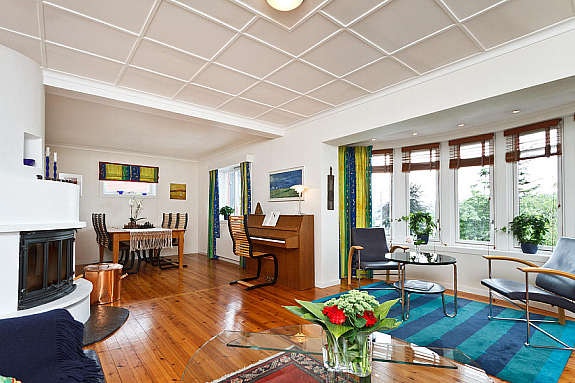 Stue med peis Galleribilde