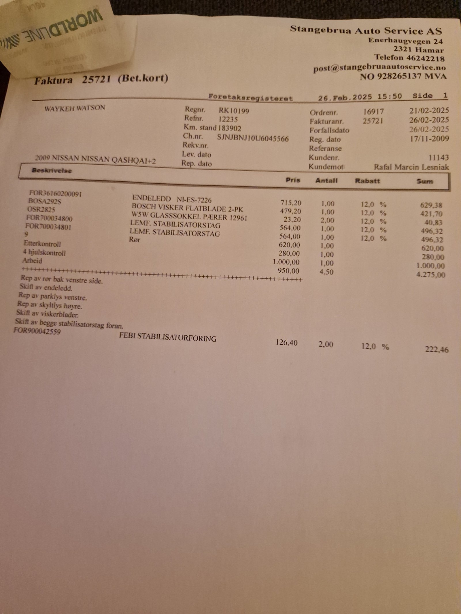 Nissan Qashqai +2 QASHQAI+2 2.0-141 4X4 3