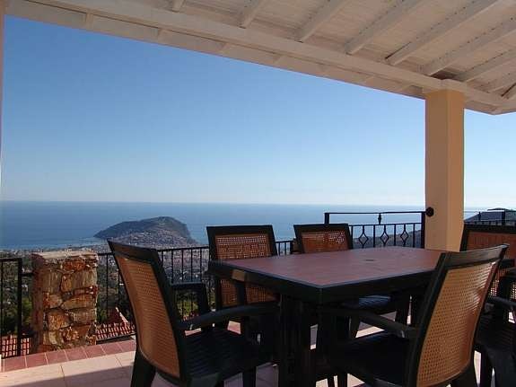 Villa DELUXE - 224 m2 direkt utsikt fra terrassen over Alanya, mot havet og borgen. Galleribilde