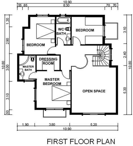 Villa DELUXE - 224 m2 plan 2 firstfloor Galleribilde