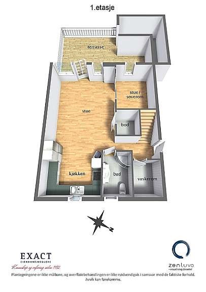 Floorplan letterhead - Gr•demveien 67 K - 1.etasje - 3D Floor Plan Galleribilde