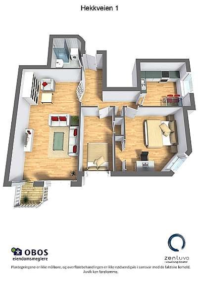 Floorplan letterhead - Hekkveien 1 - Hekkveien 1 - 3D Floor Plan Galleribilde