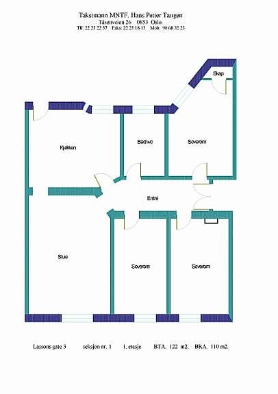 Plantegning Lassons gate 3 Galleribilde