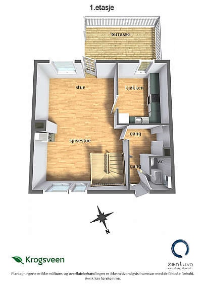 Plantegning 1. etasje Galleribilde