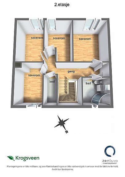Plantegning 2. etasje Galleribilde