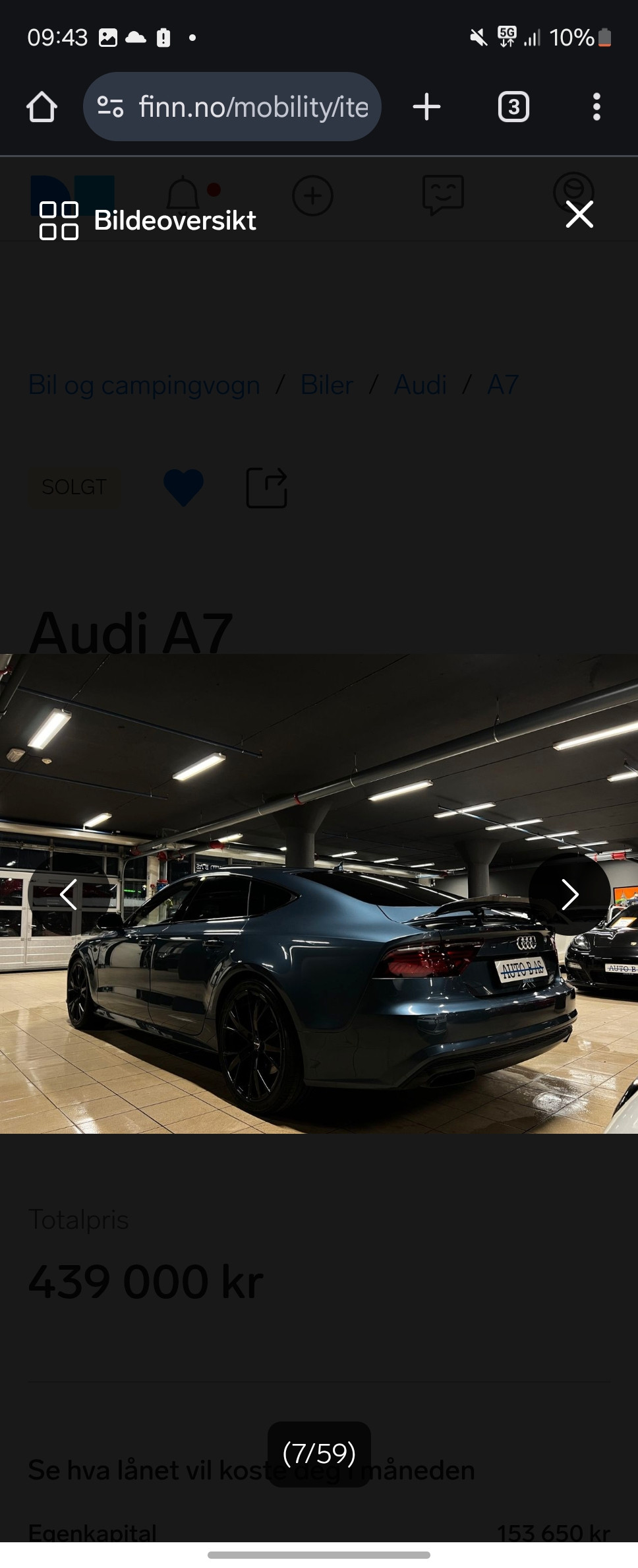 Audi A7 3,0 TDI V6 320hk Quattro S tronic 3