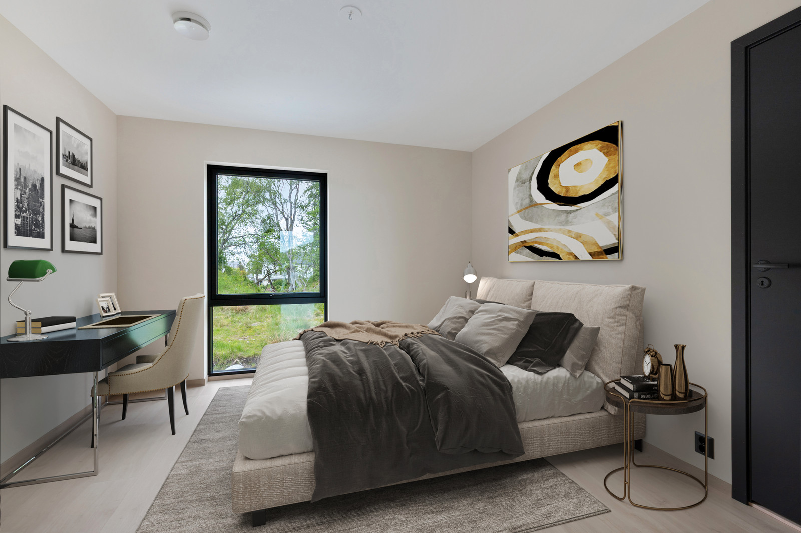 Hovudsoverom med eiga walk-in garderobe