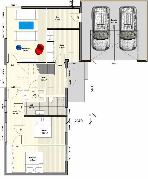 Planløsning 1etg.