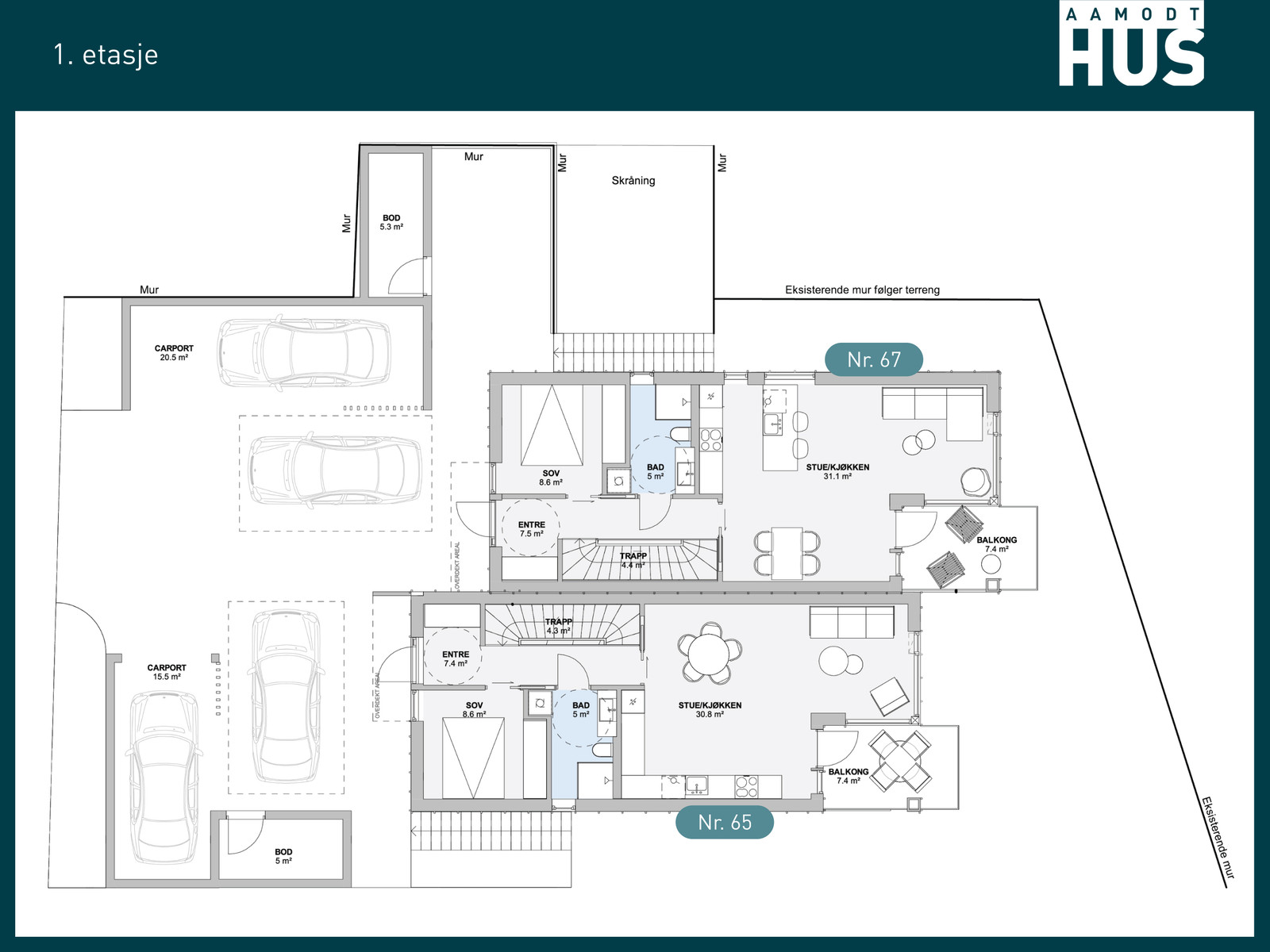 Image #4 Søgne/  Åros - Moderne og innholdsrik tomannsbolig med carport