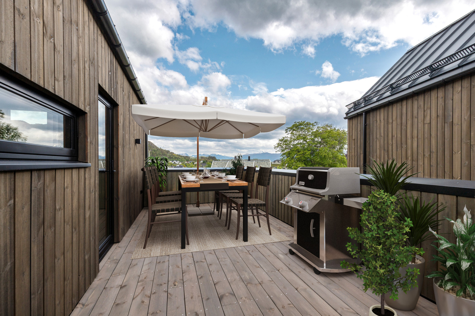 God terrasse over carport