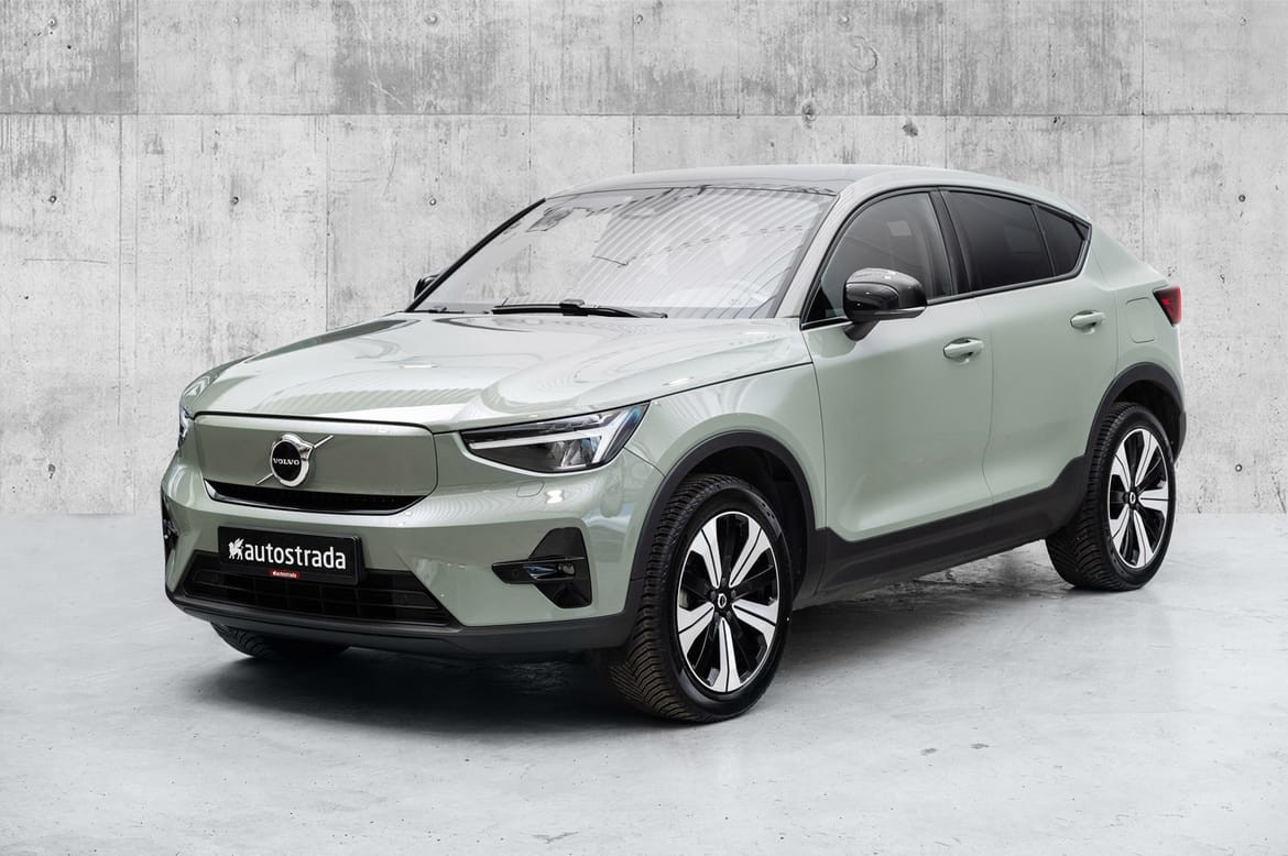 Volvo C40 P8, 408 hk, Glasstak, Navi, Kamera, App styring, mm 2023, 43 324 km, kr 399 000,-
