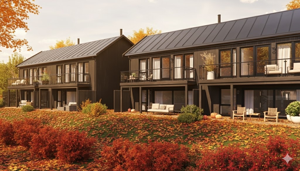 Illustrasjon fasade. Denne boligtypen er 1 oppført og klar for overtakelse